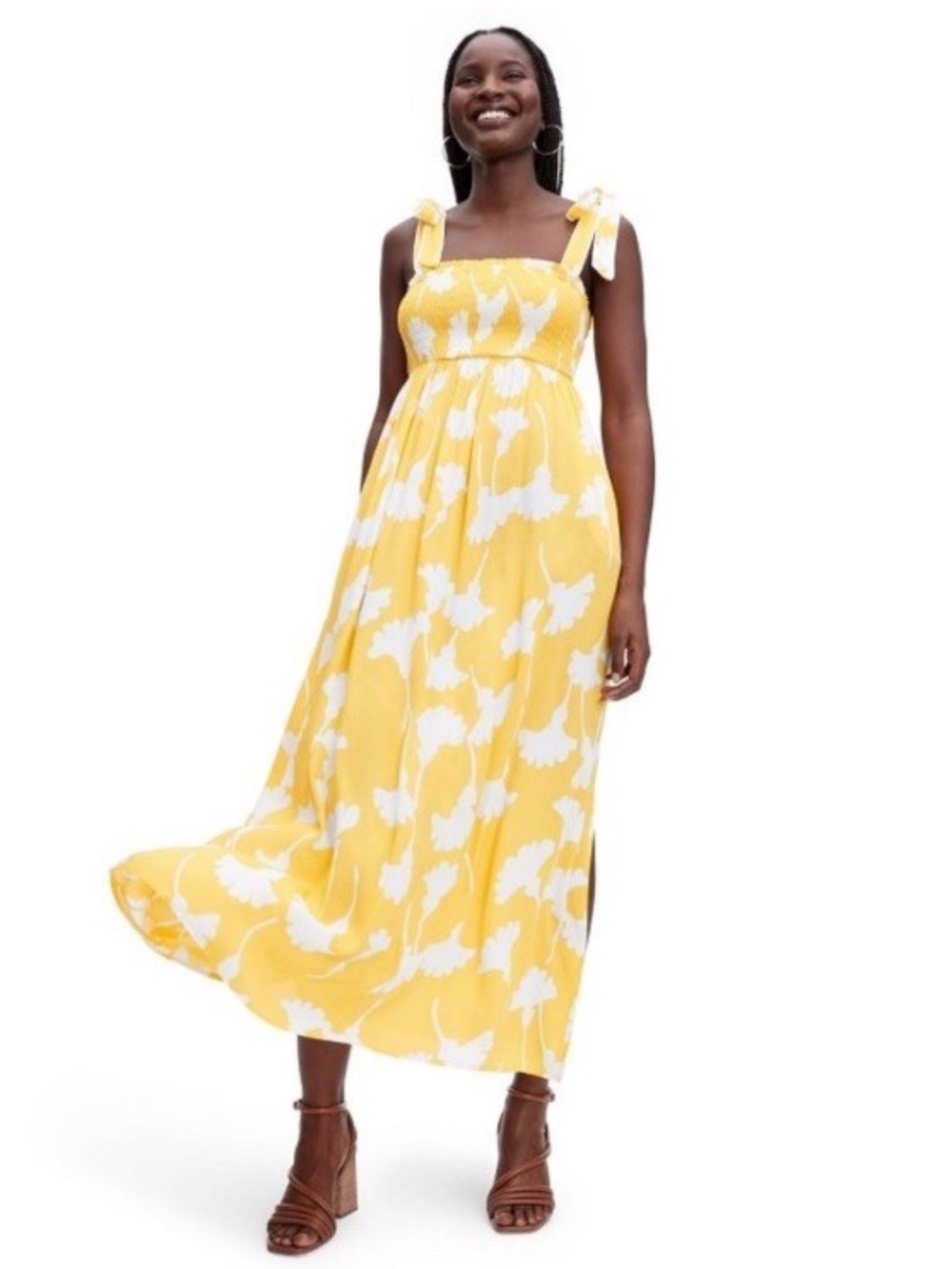 Diane Von Furstenberg x target Yellow and White Floral Maxi Dress xs NWT